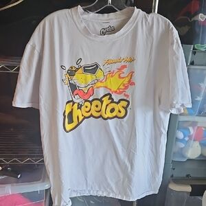 🌟3/$25🌟Cheetos Flaming Hot White T-Shirt Mens XL Has Shrunk